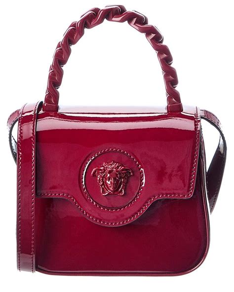 versace red patent leather handbag|medusa versace bag.